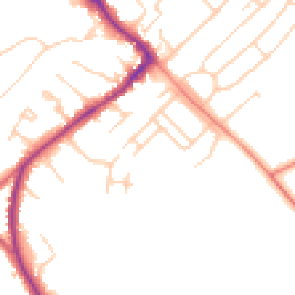 Daytime road noise heatmap for HP27 0BL