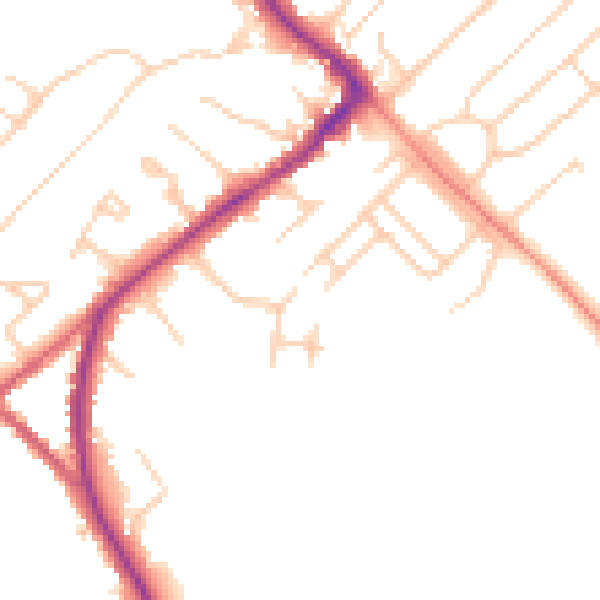 Daytime road noise heatmap for HP27 0BZ