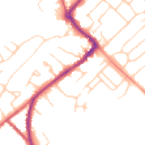 Daytime road noise heatmap for HP27 0DQ