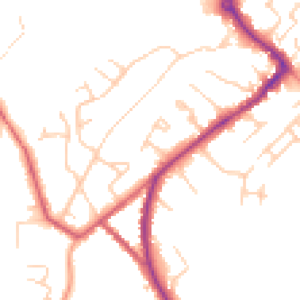 Daytime road noise heatmap for HP27 0EA