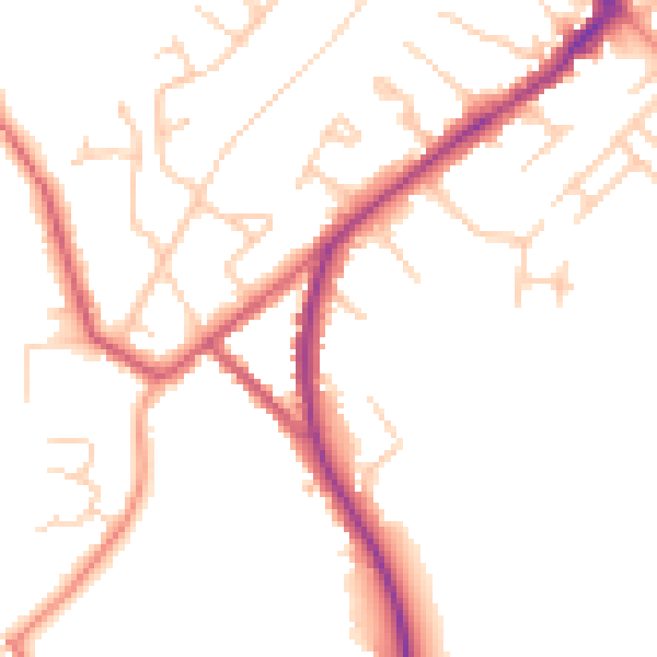 Daytime road noise heatmap for HP27 0EE