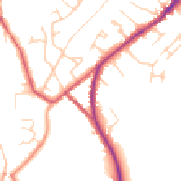Daytime road noise heatmap for HP27 0EN