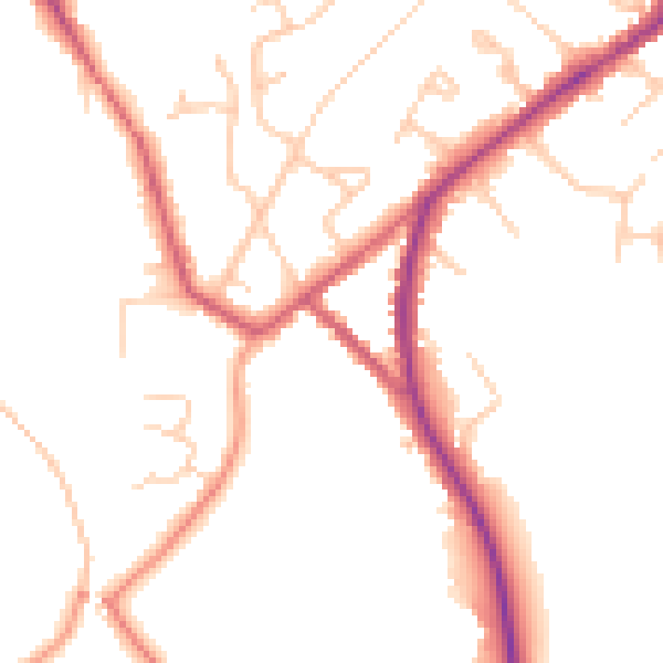 Daytime road noise heatmap for HP27 9DB