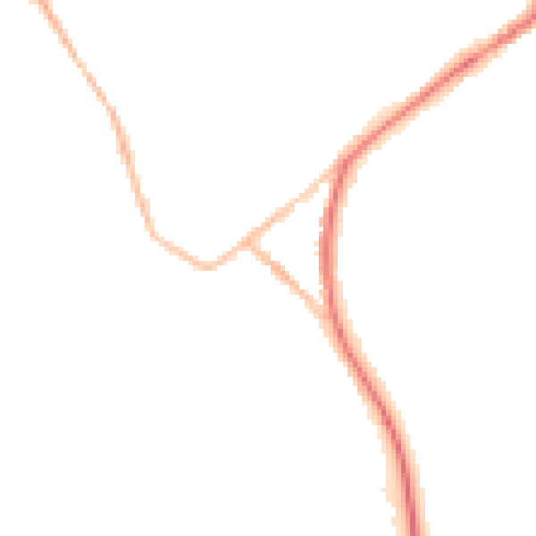 Night-time road noise heatmap for HP27 9DB