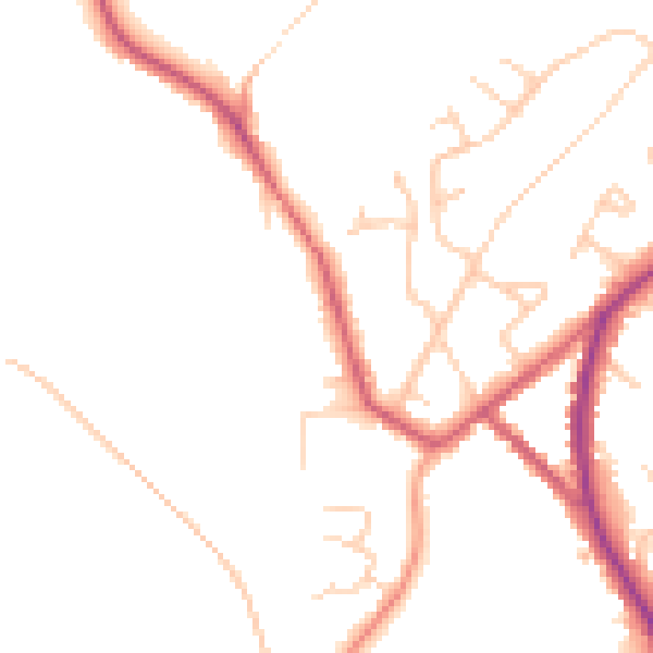 Daytime road noise heatmap for HP27 9DS