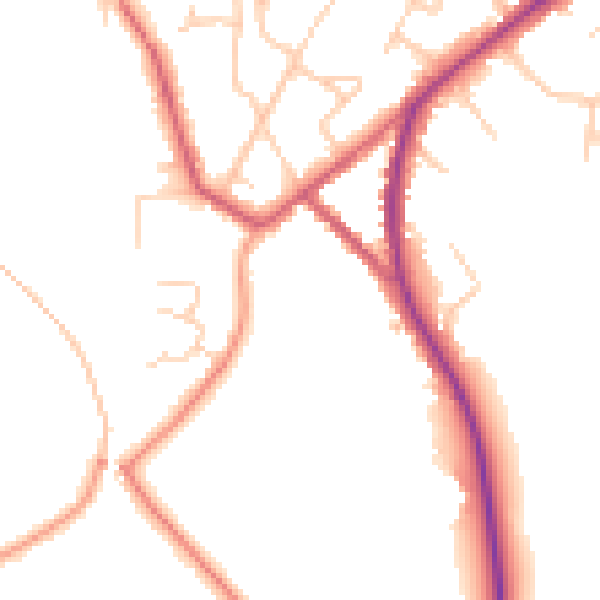 Daytime road noise heatmap for HP27 9EB