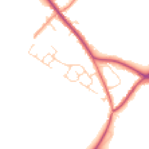 Daytime road noise heatmap for HP27 9ET