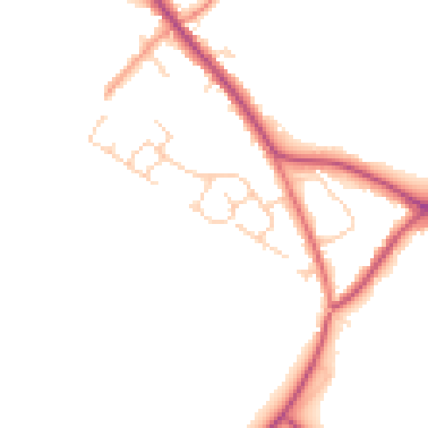 Daytime road noise heatmap for HP27 9EW