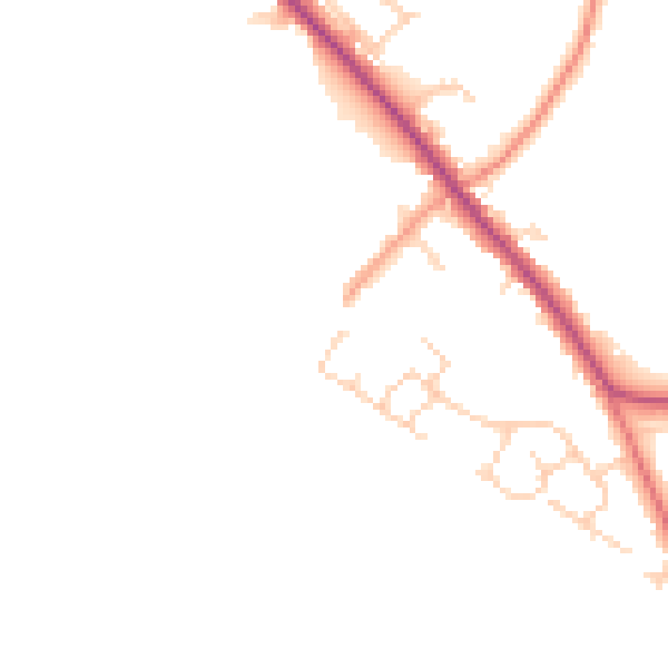 Daytime road noise heatmap for HP27 9EY