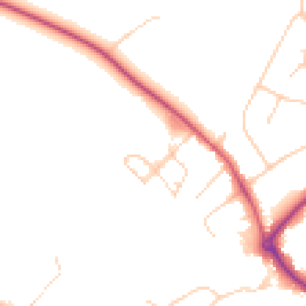Daytime road noise heatmap for HP27 9FN