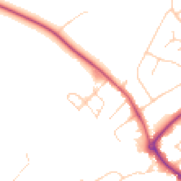 Daytime road noise heatmap for HP27 9FP