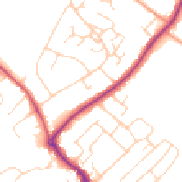 Daytime road noise heatmap for HP27 9HF