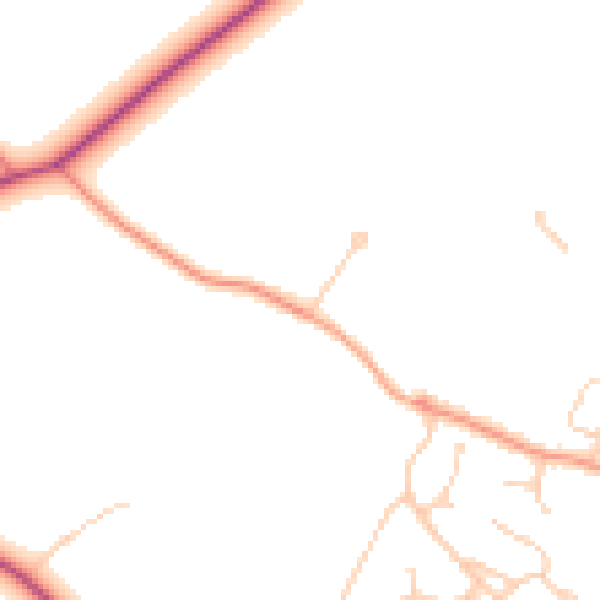 Daytime road noise heatmap for HP27 9LH