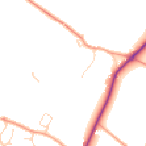Daytime road noise heatmap for HP27 9LS