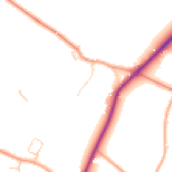 Daytime road noise heatmap for HP27 9LU
