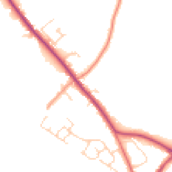 Daytime road noise heatmap for HP27 9QH