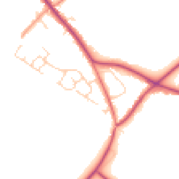 Daytime road noise heatmap for HP27 9RW
