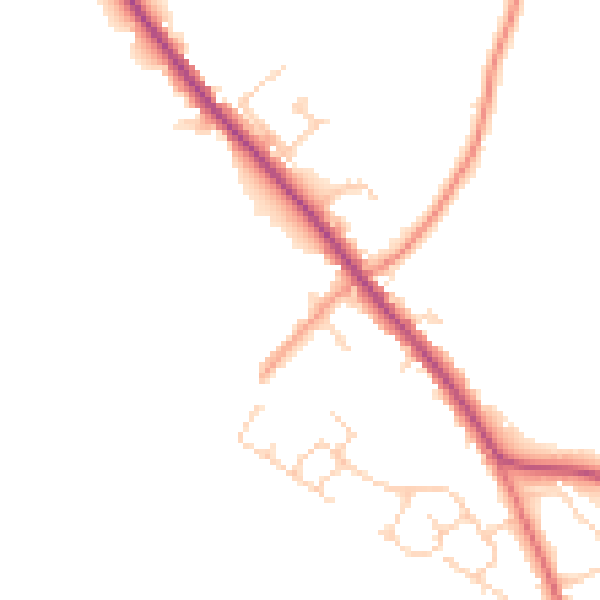 Daytime road noise heatmap for HP27 9SR