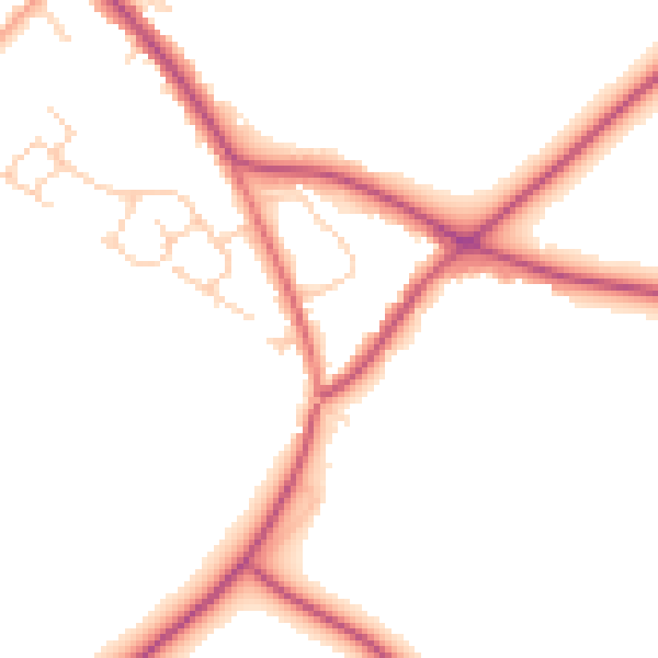 Daytime road noise heatmap for HP27 9TL