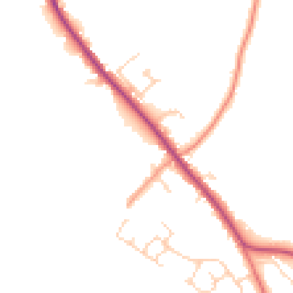 Daytime road noise heatmap for HP27 9TN