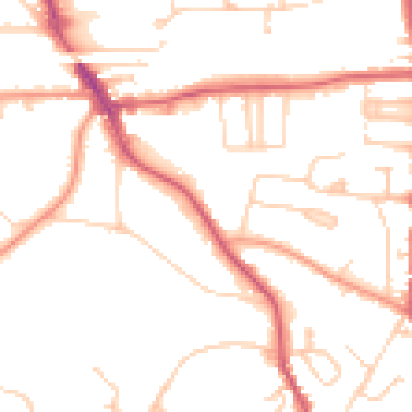 Daytime road noise heatmap for HP9 1AA