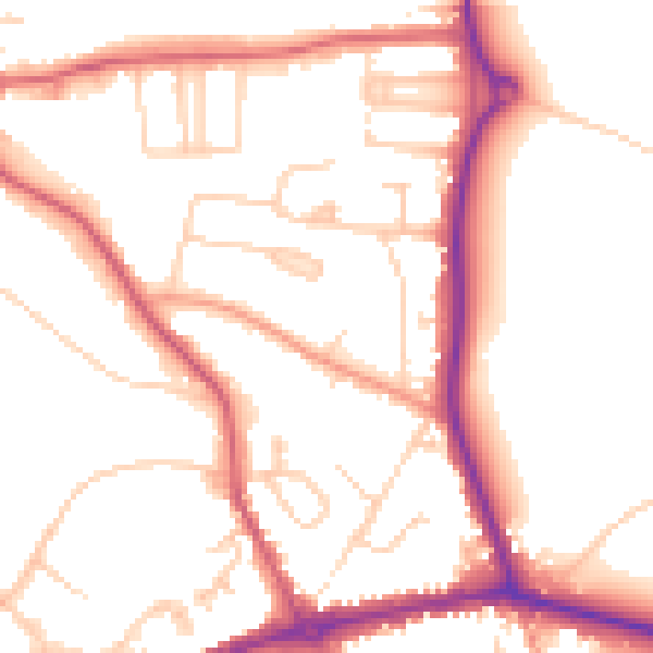 Daytime road noise heatmap for HP9 1AG