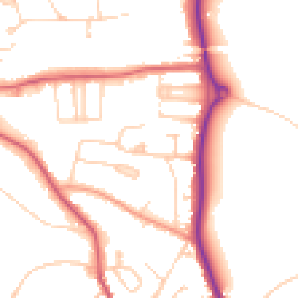 Daytime road noise heatmap for HP9 1AN