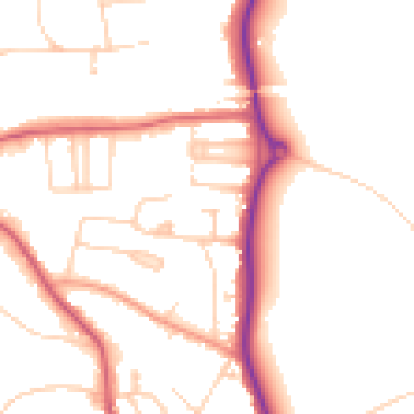 Daytime road noise heatmap for HP9 1AT