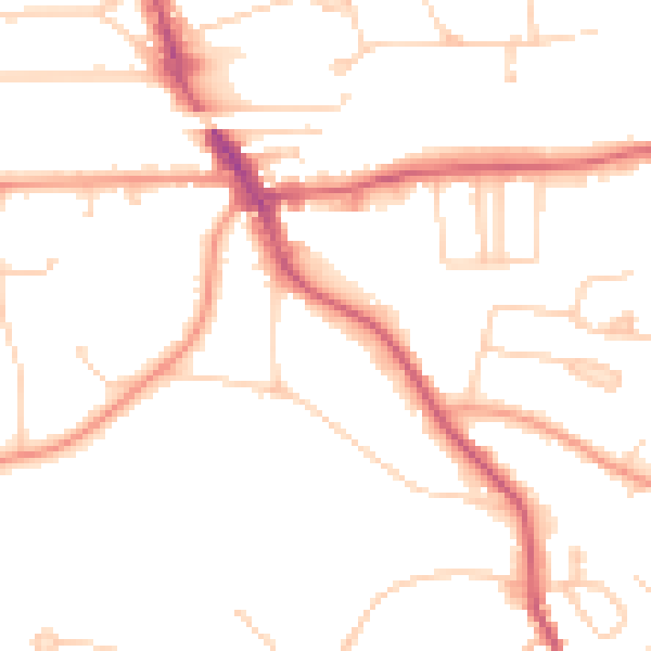 Daytime road noise heatmap for HP9 1AU