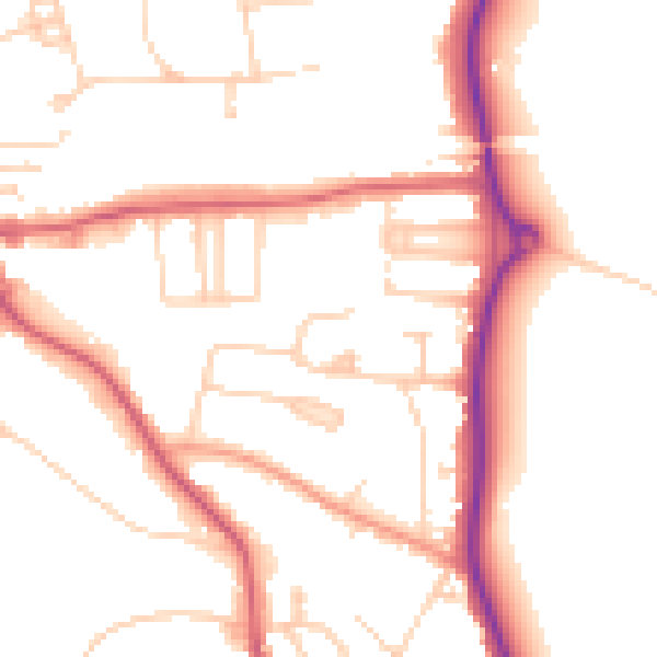 Daytime road noise heatmap for HP9 1AW