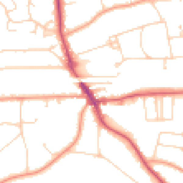 Daytime road noise heatmap for HP9 1AX