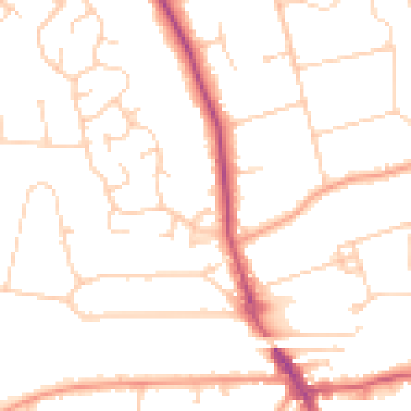 Daytime road noise heatmap for HP9 1AZ