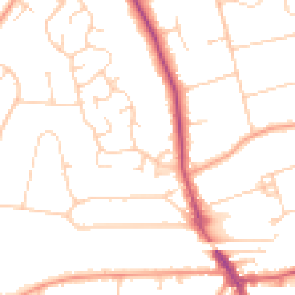 Daytime road noise heatmap for HP9 1BY