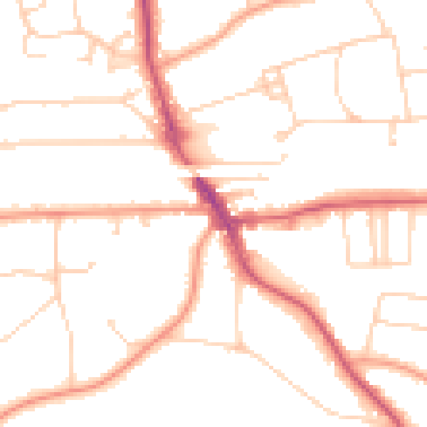 Daytime road noise heatmap for HP9 1HG