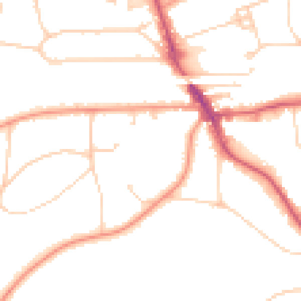 Daytime road noise heatmap for HP9 1HJ