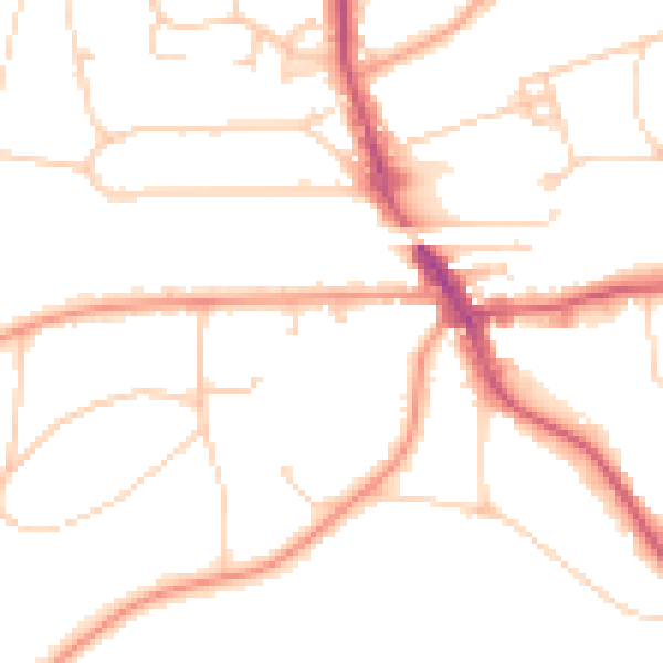 Daytime road noise heatmap for HP9 1JB