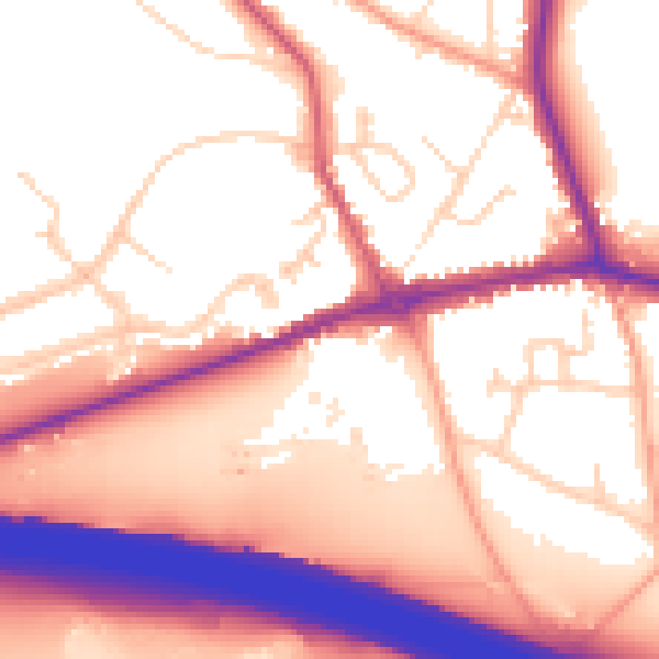 Daytime road noise heatmap for HP9 1NB