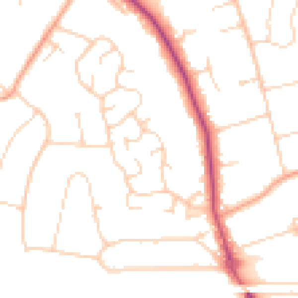 Daytime road noise heatmap for HP9 1SY