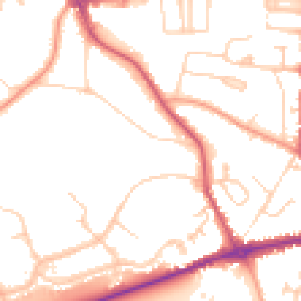 Daytime road noise heatmap for HP9 1UN