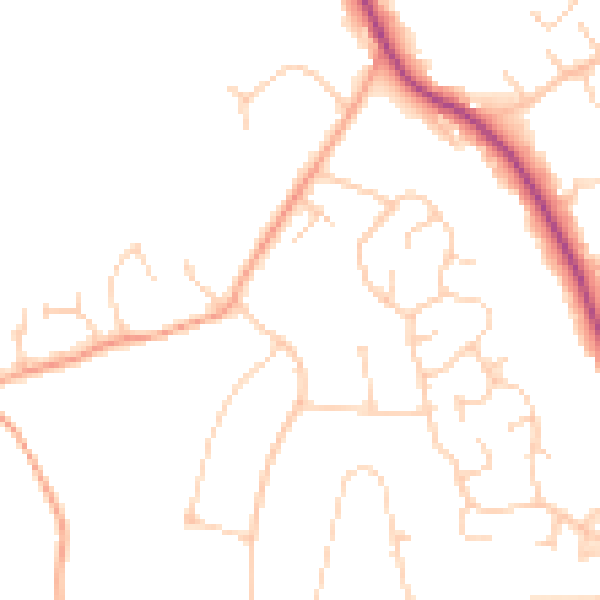 Daytime road noise heatmap for HP9 1XN