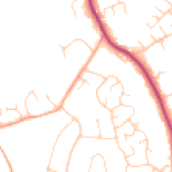 Daytime road noise heatmap for HP9 1XZ