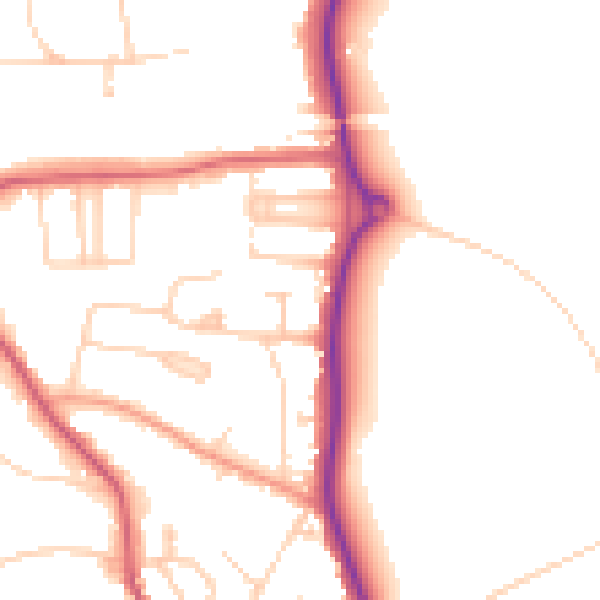 Daytime road noise heatmap for HP9 2FE