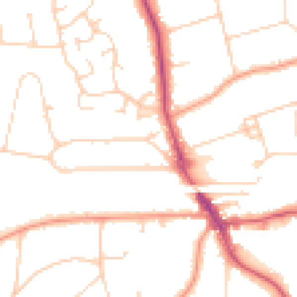 Daytime road noise heatmap for HP9 2FL