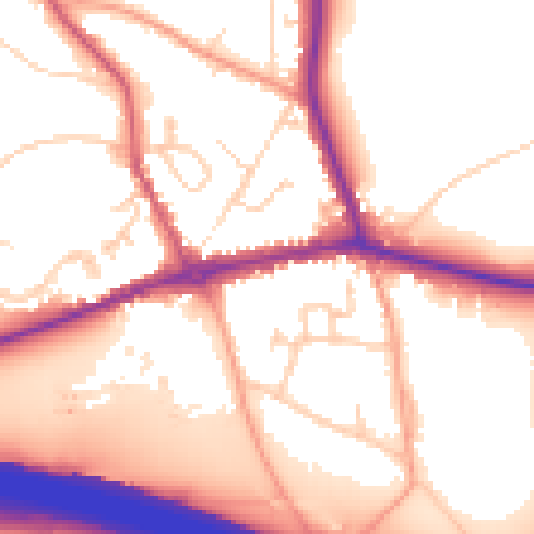 Daytime road noise heatmap for HP9 2JH