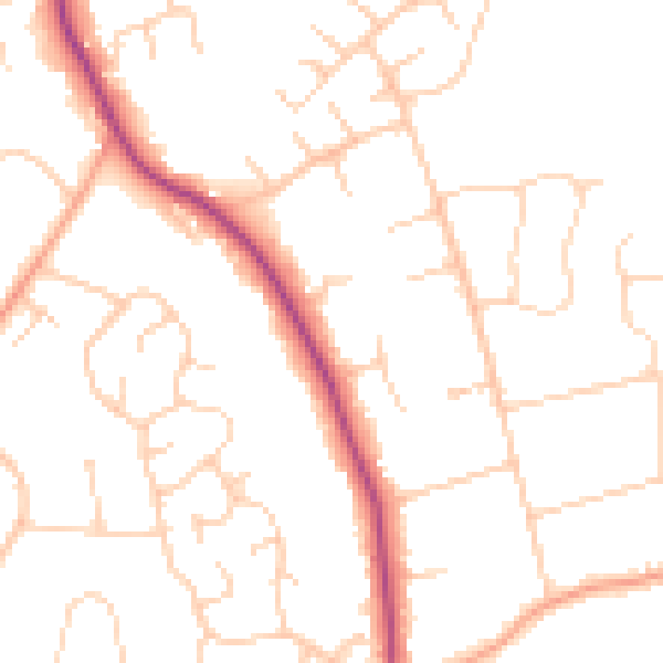 Daytime road noise heatmap for HP9 2LS