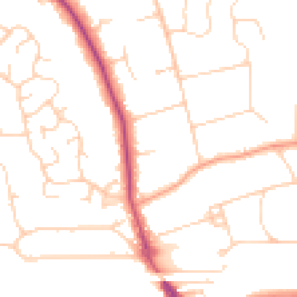 Daytime road noise heatmap for HP9 2LX