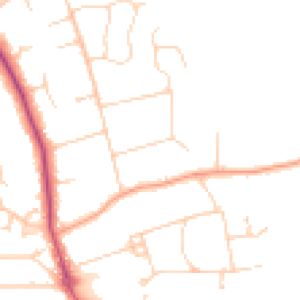 Daytime road noise heatmap for HP9 2NP