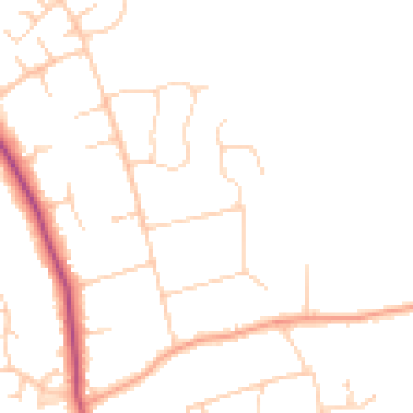 Daytime road noise heatmap for HP9 2NU