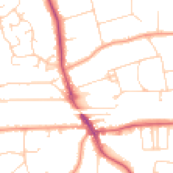 Daytime road noise heatmap for HP9 2PE