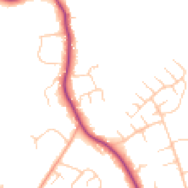 Daytime road noise heatmap for HP9 2TU